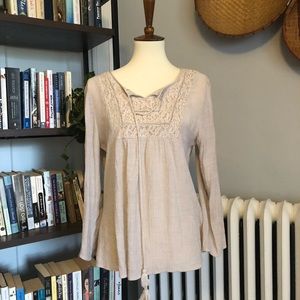 Lace Front Boho Blouse